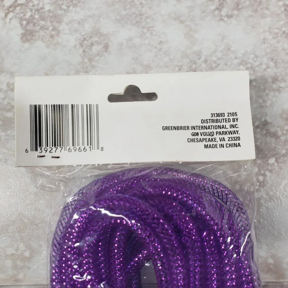 Arts Crafts Decorative Floral Garden Mesh Garland Plastic Purple Tubing 36 ft